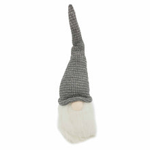 Load image into Gallery viewer, Fabric Christmas Standing Gnome Tabletop Sculpture - Gray