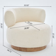 Load image into Gallery viewer, Swivel Accent Chair With Curved Backrest For Home Decor - Beige