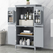 Load image into Gallery viewer, Elegant Bathroom Floor Storage Cabinet With 4 Doors, Adjustable Shelves