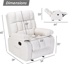 Load image into Gallery viewer, Faux Leather Manual Recliner (718688) - White