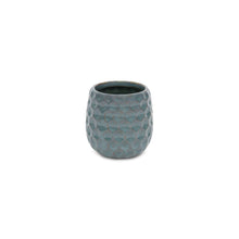 Load image into Gallery viewer, Geometric Round Pot Planter - Blue / Gold