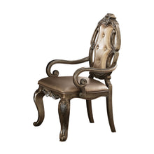 Load image into Gallery viewer, Tufted Upholstered Faux Leather And Solid Wood Dining Arm Chairs (Set of 2) - Oak