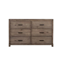 Load image into Gallery viewer, Solid Six Drawer Double Dresser - Gray