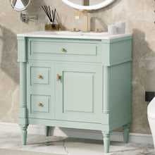 Load image into Gallery viewer, Modern Bathroom Vanity With Sink, Freestanding Cabinet With Flip Drawer & Adjustable Shelf