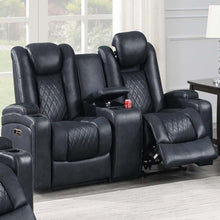 Load image into Gallery viewer, Power Reclining Loveseat With Adjustable Headrest, Storage, Cup Holders - Inky Blue
