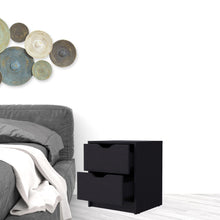 Load image into Gallery viewer, 19" Two Drawer Nightstand With Integrated Tech - Black