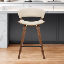 Load image into Gallery viewer, 27" Iron Low Back Counter Height Bar Chair - Cream And Brown