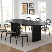 Load image into Gallery viewer, Solid Wood Mirrored Double Pedestal Base Dining Table - Black