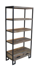 Load image into Gallery viewer, Four Tier Etagere Bookcase With Two Drawers - Brown