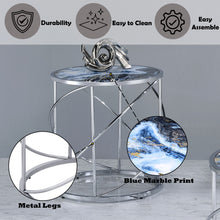 Load image into Gallery viewer, Lyda - Marble Print End Table - Blue