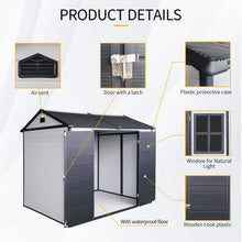 Load image into Gallery viewer, Resin Outdoor Storage Shed With Two - Window And Double - Door, Plastic Shed With Floor For Gargen, Patio, Yard, Lawn