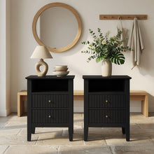 Load image into Gallery viewer, Fluted Nightstand With 2 Drawers
