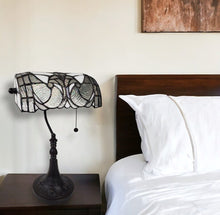 Load image into Gallery viewer, Table Lamp With White And Silver Shade - Dark Brown