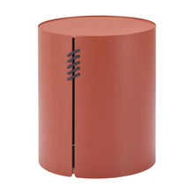 Load image into Gallery viewer, 19" Aluminum Round Drum End Table - Brown