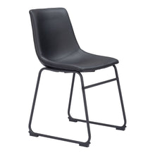 Load image into Gallery viewer, Upholstered Back Faux Leather Dining Side Chairs (Set of 2) - Black
