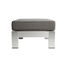 Load image into Gallery viewer, Outdoor Aluminum Ottoman With Cushion - Gray