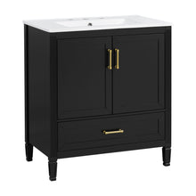 Load image into Gallery viewer, Elegant Fluted Bathroom Vanity With Sink, Soft Close Doors & Drawer