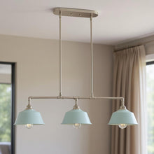 Load image into Gallery viewer, Kitchen Island Three Light Metal Dimmable Chandelier With Light Shades - Nickel