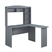 Load image into Gallery viewer, L Shape Computer Desk With Hutch - Gray