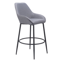 Load image into Gallery viewer, 30" Fabric And Steel Bar Height Bar Chairs (Set of 2) - Gray And Black