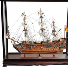 Load image into Gallery viewer, San Felipe Large Table Top Display Hand Painted Decorative Boat - Brown