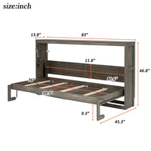 Load image into Gallery viewer, Murphy Bed With LED Light, Foldable Wall Bed Cabinet