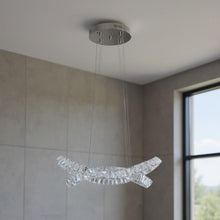 Load image into Gallery viewer, Two Light Crystal LED Dimmable Chandelier - Silver / Clear