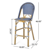 Load image into Gallery viewer, Outdoor Pe Rattan French Barstool Set