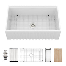 Load image into Gallery viewer, Workstation Single Bowl Apron Front Kitchen Sink - White