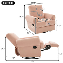 Load image into Gallery viewer, Manual Swivel Recliner Rocker Chair With Adjustable Backrest