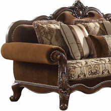 Load image into Gallery viewer, Velvet Floral Sofa And Toss Pillows With Espresso Legs - Oak