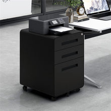 Load image into Gallery viewer, 3 Drawer Mobile File Cabinet Under Desk Office, Simple Style Versatile Storage Cabinet For Legal / Letter / A4 Files, 5 Wheel Design Anti-Tilting Cold Rolled Steel Waterproof Moisture-Proof