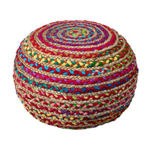 Load image into Gallery viewer, Jute Ottoman - Multicolored
