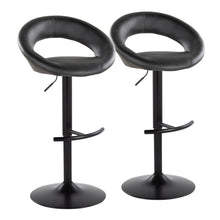 Load image into Gallery viewer, Posh - Contemporary Adjustable Barstool With Swivel & Rounded T Footrest (Set of 2)