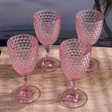 Load image into Gallery viewer, Diamond Cut Plastic Wine Glasses (Set of 4)