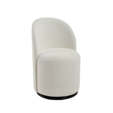 Load image into Gallery viewer, Velvet Curved Back Swivel Dining Arm Chair - Cream / Black