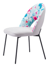 Load image into Gallery viewer, Velvet Steel Velvet Steel Tropical Floral Dining Side Chairs (Set of 2) - Gray