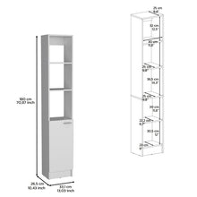 Load image into Gallery viewer, Linen Cabinet, 1 Door, 6 Shelves - White