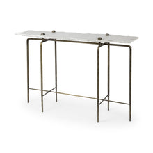 Load image into Gallery viewer, Genuine Marble Console Table - White And Brown