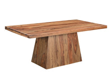 Load image into Gallery viewer, 75" Wood Pedestal Base Dining Table - Brown