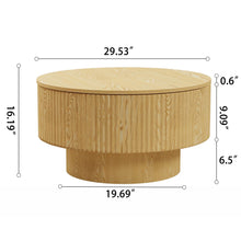 Load image into Gallery viewer, Modern Circular Coffee Table With Stripe Design And Storage Space