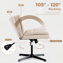 Load image into Gallery viewer, Large Size Armless Home Office Desk Chair Vanity Chair No Wheels - Beige