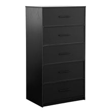 Load image into Gallery viewer, Wood Five Drawer Dresser - Black