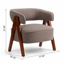 Load image into Gallery viewer, Accent Armchair With Soft Upholstered Seat - Brownish-Red