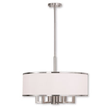 Load image into Gallery viewer, 20" Six Light Dimmable Chandelier With Shades - Nickel