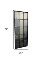 Load image into Gallery viewer, 72" Metal Framed Full Length Antiqued Glass Hanging Mirror - Black