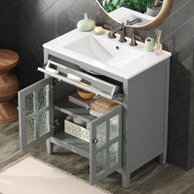 Load image into Gallery viewer, Bathroom Vanity With Ceramic Sink, Adjustable Shelf & Tip Out Tray