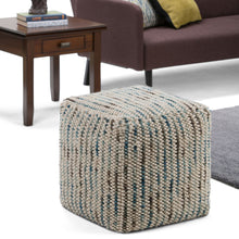 Load image into Gallery viewer, Zoey - Handcrafted Woven Cube Pouf