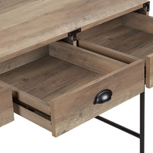 Load image into Gallery viewer, Wall Mounted H-Shape Writing Desk With Three Drawers (565429) - Oak