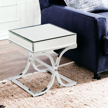 Load image into Gallery viewer, Mirrored Glass Square End Table - Clear / Silver